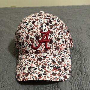 Floral Patterned Cap with Red Logo